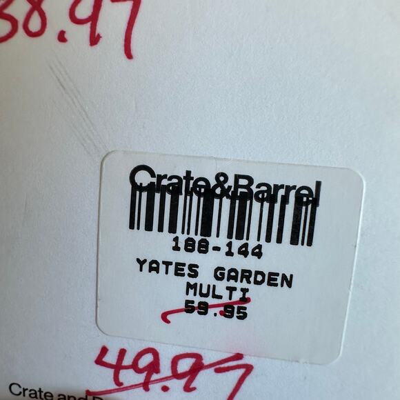 Crate & Barrel Yates 23" Pillow Cover NWT | Yellow Gray Pattern - Picture 3 of 7